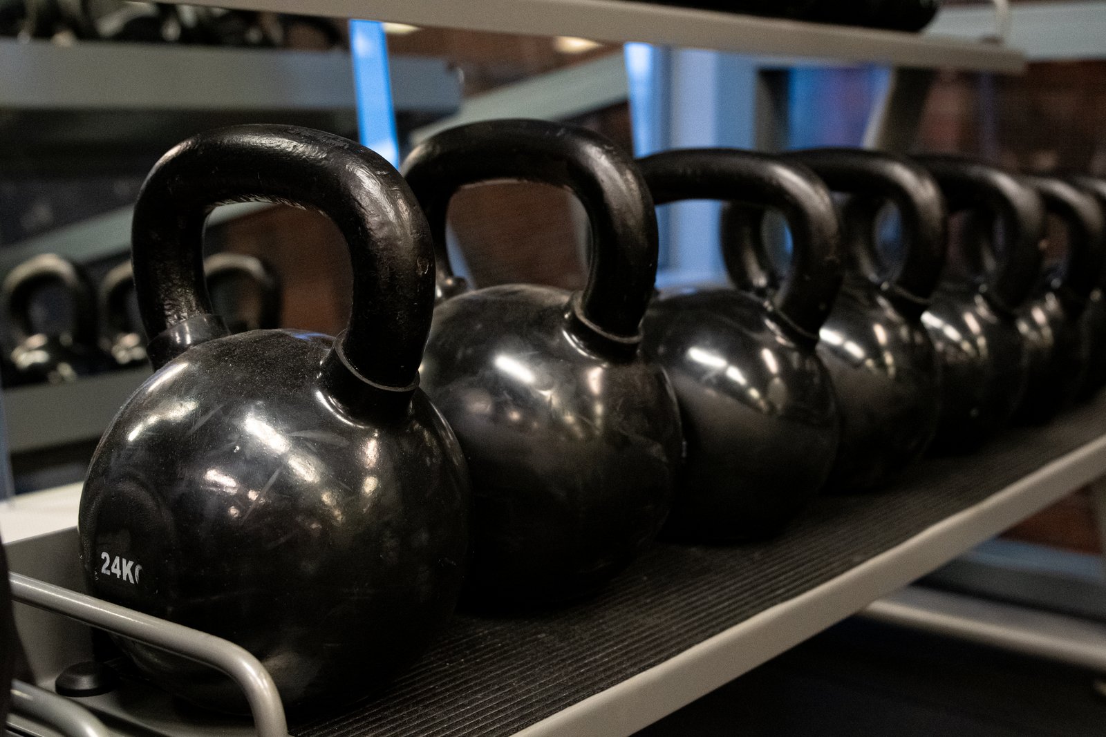Kettlebells in het rek bij Impact:45